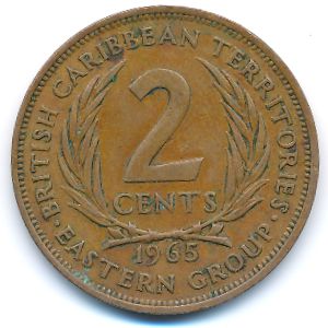 Восточные Карибы, 2 цента (1965 г.)