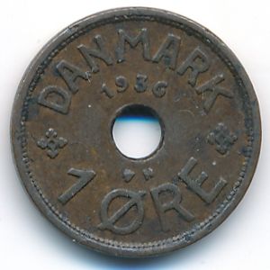 Denmark, 1 ore, 1936