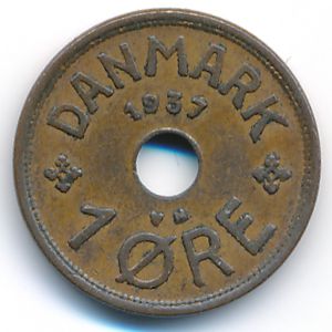 Denmark, 1 ore, 1937