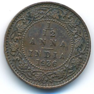 British West Indies, 1/12 anna, 1936