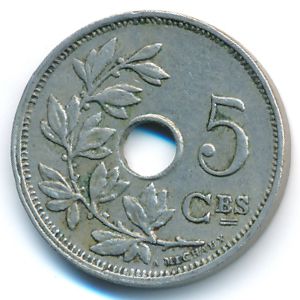 Бельгия, 5 сентим (1928 г.)