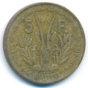French West Africa, 5 francs, 1956