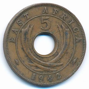 Восточная Африка, 5 центов (1942 г.)