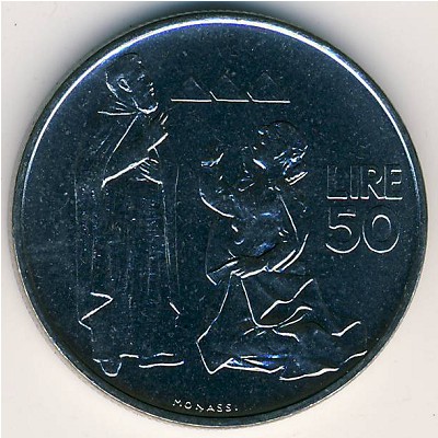 San Marino, 50 lire, 1972