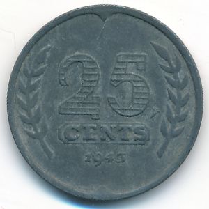 Нидерланды, 25 центов (1943 г.)
