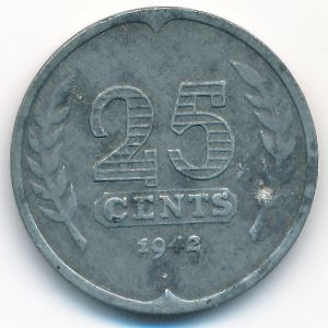Нидерланды, 25 центов (1942 г.)