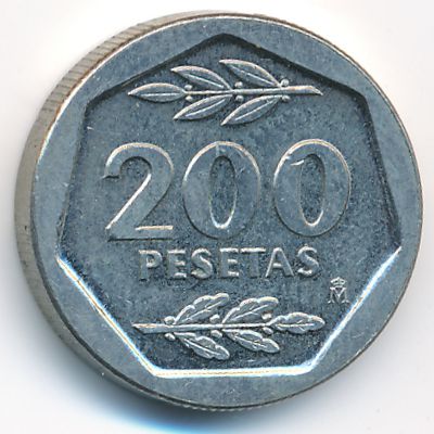 Spain, 200 pesetas, 1987
