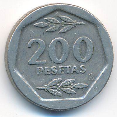 Spain, 200 pesetas, 1986