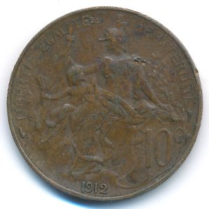 France, 10 centimes, 1912