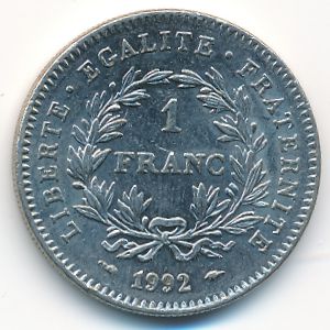 Франция, 1 франк (1992 г.)