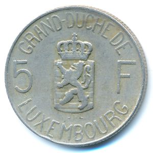 Luxemburg, 5 francs, 1962