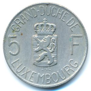 Luxemburg, 5 francs, 1962