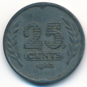 Нидерланды, 25 центов (1942 г.)