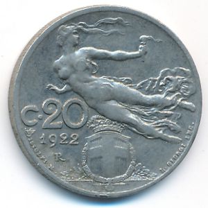 Италия, 20 чентезимо (1922 г.)
