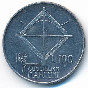 Italy, 100 lire, 1974