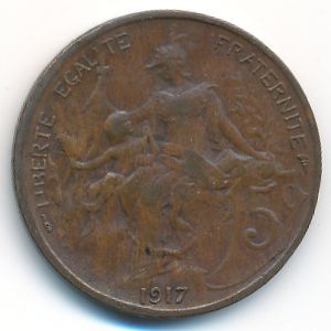 Франция, 5 сентим (1917 г.)