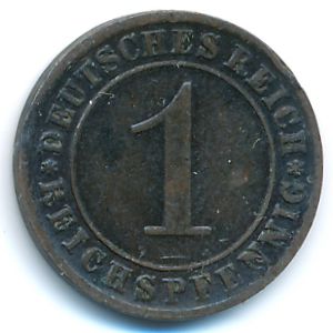 Веймарская республика, 1 рейхспфенниг (1930 г.)