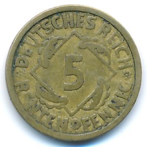 Веймарская республика, 5 рентенпфеннигов (1924 г.)