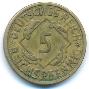 Веймарская республика, 5 рейхспфеннигов (1925 г.)