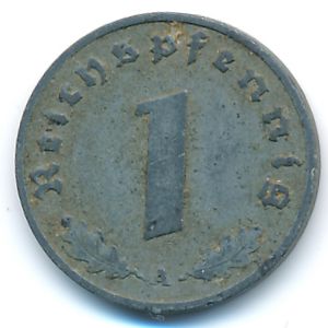 Nazi Germany, 1 reichspfennig, 1942