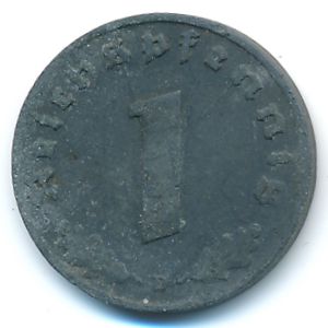 Nazi Germany, 1 reichspfennig, 1942