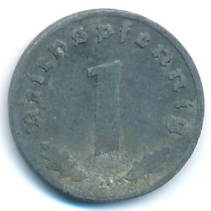Nazi Germany, 1 reichspfennig, 1943