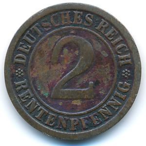 Веймарская республика, 2 рентенпфеннига (1923 г.)