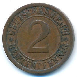 Веймарская республика, 2 рентенпфеннига (1924 г.)