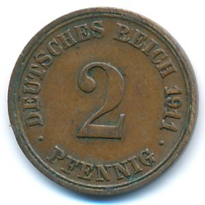 Германия, 2 пфеннига (1911 г.)
