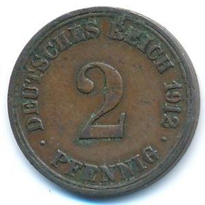 Германия, 2 пфеннига (1912 г.)