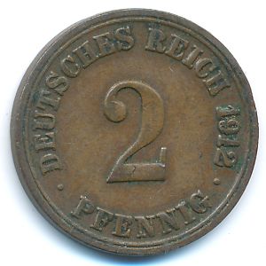 Германия, 2 пфеннига (1912 г.)