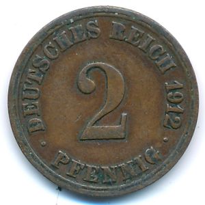 Германия, 2 пфеннига (1912 г.)