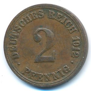 Германия, 2 пфеннига (1912 г.)