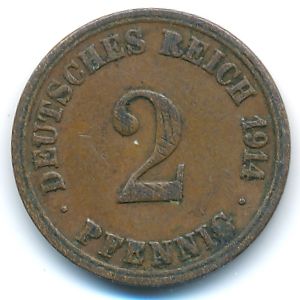 Германия, 2 пфеннига (1914 г.)
