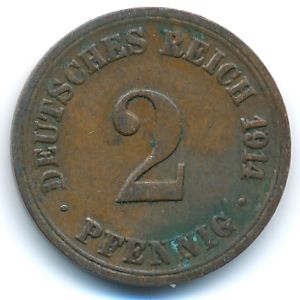 Германия, 2 пфеннига (1914 г.)