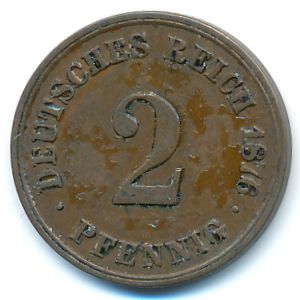 Германия, 2 пфеннига (1876 г.)