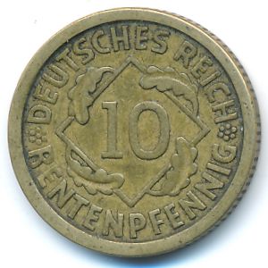 Веймарская республика, 10 рентенпфеннигов (1924 г.)