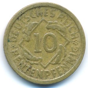 Веймарская республика, 10 рентенпфеннигов (1924 г.)