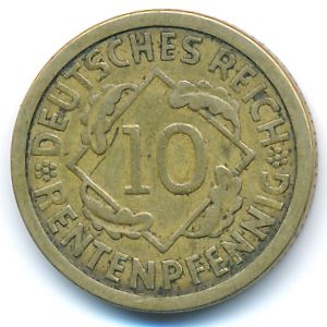 Веймарская республика, 10 рентенпфеннигов (1924 г.)