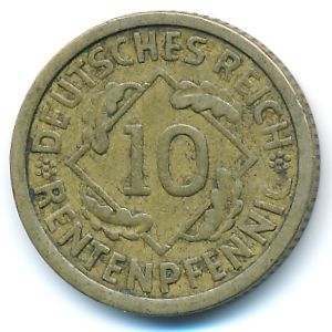 Веймарская республика, 10 рентенпфеннигов (1924 г.)