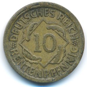 Веймарская республика, 10 рентенпфеннигов (1924 г.)