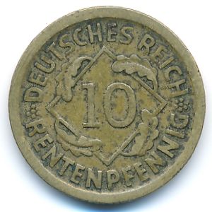 Веймарская республика, 10 рентенпфеннигов (1924 г.)