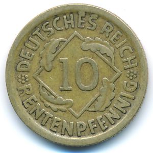 Веймарская республика, 10 рентенпфеннигов (1924 г.)