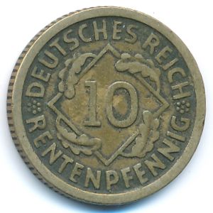 Веймарская республика, 10 рентенпфеннигов (1924 г.)