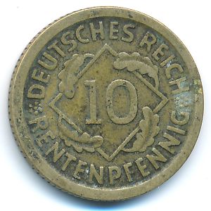 Веймарская республика, 10 рентенпфеннигов (1924 г.)
