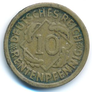 Веймарская республика, 10 рентенпфеннигов (1924 г.)