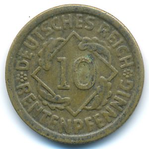 Веймарская республика, 10 рентенпфеннигов (1924 г.)
