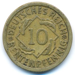 Веймарская республика, 10 рентенпфеннигов (1924 г.)