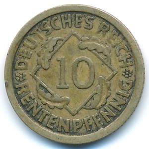 Веймарская республика, 10 рентенпфеннигов (1924 г.)
