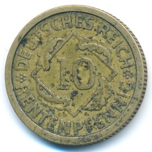 Веймарская республика, 10 рентенпфеннигов (1924 г.)